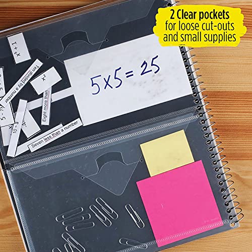 Five Star Interactive Notetaking Spiral Notebooks, 3 Pack, 1 Subject, College Ruled Paper, 11" x 8-1/2", 100 Sheets, Customizable Cover, Red, Cobalt Blue, Yellow (820042)