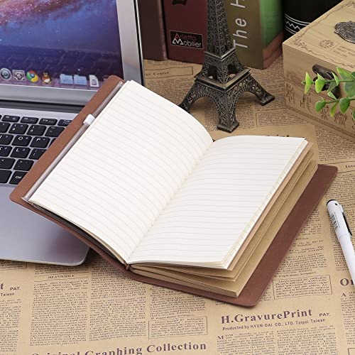 GFHSKRPL Vintage Thick Leather Notebook Blank Diary Book Retro Paper Journals Agenda Planner Notepad Stationery Gift Supplies(E)