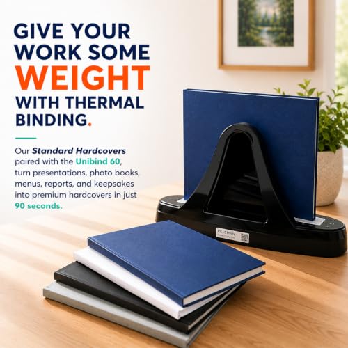 Peleman formally Unibind Thermal Hardcovers Binding Covers for Professional Documents, Journals & Notebooks – No Spiral or Comb Required - Pack of 10 (silver, Spine Capacity 80 Sheets Max)