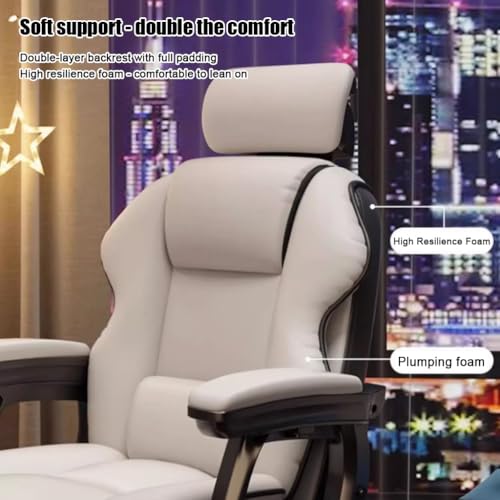 Ergonomic Office Chair with Footrest, Executive Chair PU Leather Computer Chair, Reclining Desk Chair with Leg Rest, Big and Tall Chair 450 lbs Capacity(Black)