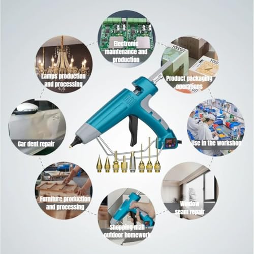Xiaojuandm 500W Full Size Industrialt Glue Gun, Professional Digital Temperature Control, 60S Fast Preheating, Professional Grade Hot Glue Gun for Carpentry, Repairs & Remodeling