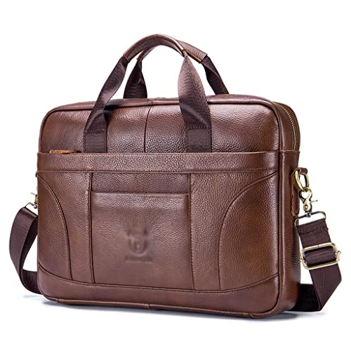 BFGRDDW Briefcase Can Be Used For Laptop Leather Shoulder Messenger Bag For Office Tote