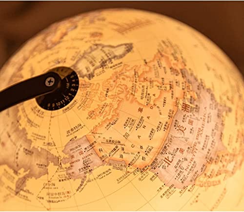 World Globe Vintage World Globe Light World Antique Globe with Wooden Frame Classic High End Led World Globe Light Clear Text Marking