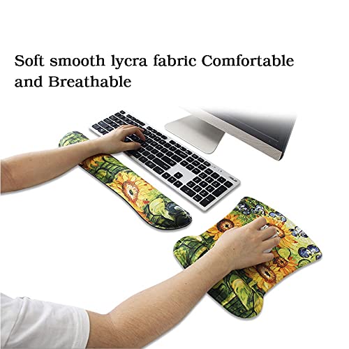 BSDOPKFPE Keyboard Pad Wrist Rest Ergonomic Memory Foam Set Comfort for Office Computer Laptop