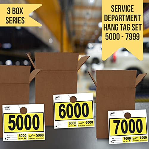 Versa-Tags Yellow 3-Part Dispatch Hang Tags, 3000 Count, 5000-7999