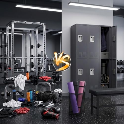KAER Metal Locker for Employees, Office Storage Locker with 2 Doors, Lockable Steel Employee Lockers with Shelves and Hooks, Locker Organizer for Home Office School Gym Garage, Grey