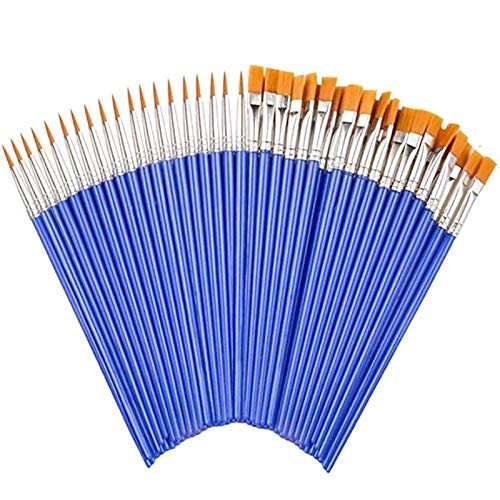 UOHLCX HBJWOV 12 pcs Nylon Hair Detail Paint Brush Children DIY Art Supplies Tool Watercolor Artist Painting Brush Art Stationery(Round)