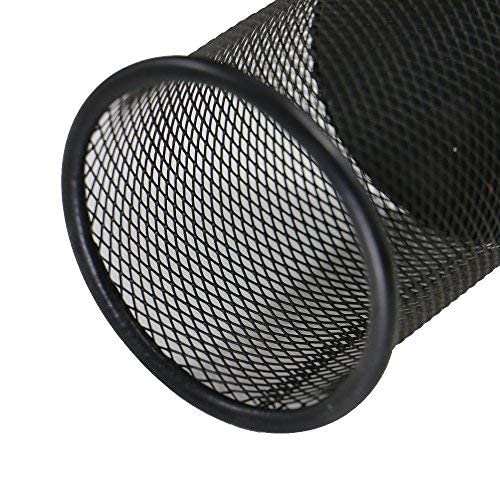 Pencil Holder 12 Pack of Mesh Metal Black Round Steel Pen Cup Magnetic Scissor Pen Stand for Desk Office School Bank Supplies Organizer