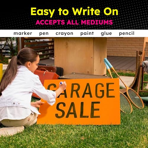 Hygloss Poster Board 22 x 28, 100 Pack Neon Assorted, Colored Posterboard