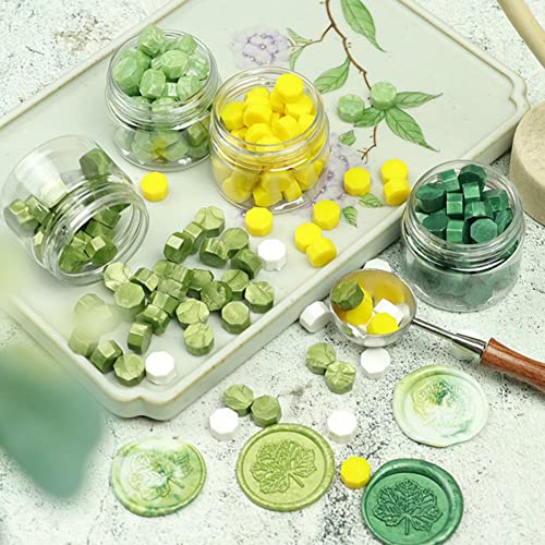 MLLXUXANCC 100pcs Retro Octagon Wax Seal Beans Stamp Beads for DIY Vintage Craft Wedding Envelope Wax Seal Ancient Sealing Wax Stamp Making