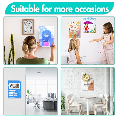 Aheroi Acrylic Sign Holder 8.5x11 Wall Mount, Wall Sign Flyer Holder 30Pcs
