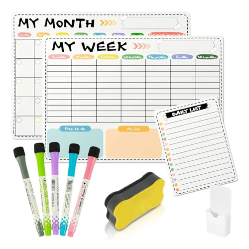 Magnetic Planning Boards Fridge Calendar Dry Erase Monthly Weekly