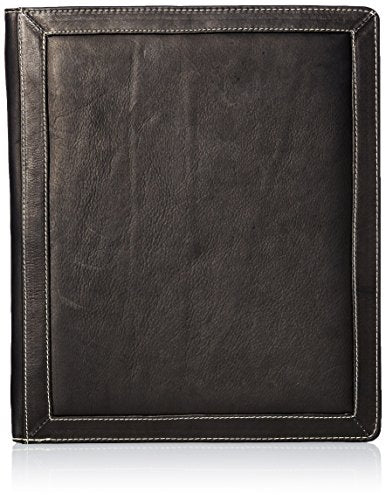 Piel Leather Three-Ring Binder Bl Briefcase, Black