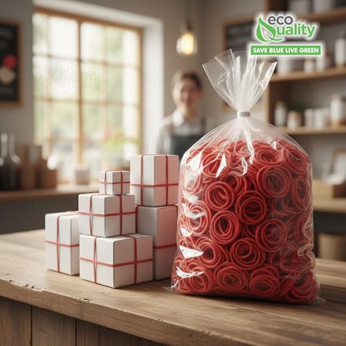 [15 Pack] Red Rubber Bands Size #10 (1-1/4 x 1/16 inches) Approx 2500 pcs per Box - Non-Latex Rubberbands For Office, Commercial, Store, Home, Kitchen, Industrial, Money, Electrical Use (15 Box)