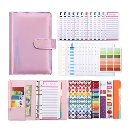 Budget Planner Cash Envelope Binder with Envelopes A6 Pockets Wallet for Budgeting