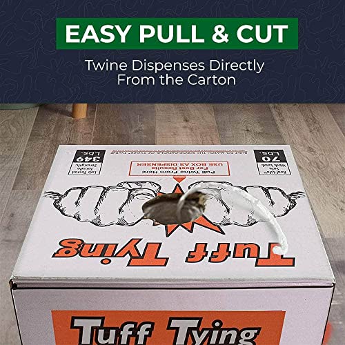 SGT KNOTS Tuff Tying Twine - Polypropylene, UV, Moisture and Chemical Protection Twine for Commercial Bundling, Packaging (1 ply - 8500ft, White)
