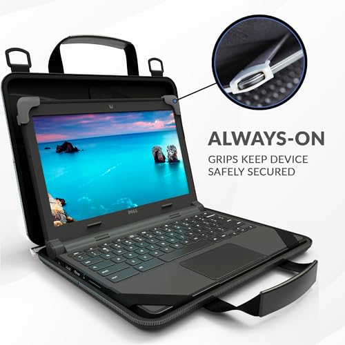 UZBL 11-11.6 Inch Always-on Chromebook Protective Hard Shell Case Cover with Shoulder Strap, Fits MacBook Neo 13 inch