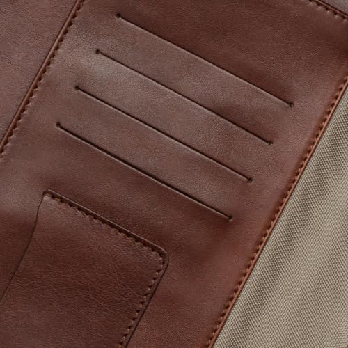 Premium Maruse Leather Portfolio Padfolio - Executive Folio for Men and Women with Zipper, Folio Document Organizer, Laptop Sleeve, iPad Case and Folder - Made in Italy, Brown