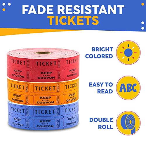 Toysery Multicolor Raffle Tickets, 12,000 Tickets