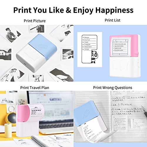 HBCDAAQ Mini Wrong Question Printer Portable Pocket Thermal Printer Photo Text Web Printer Inkless Printing(Blue)