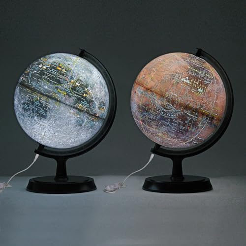 Mapsoft Explorer Illuminated Moon/Red Mars 24cm/9.5" 2MRI-24 Set with Moon Lamp and Mars Globe