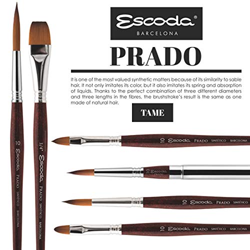 Escoda Prado Series Watercolor & Acrylic Paint Brush, Bright, Size 16