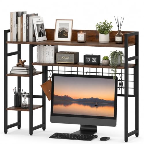 MAT EXPERT 37" Desk Hutch, Desktop Bookshelf for Up to 32" Computer Monitor
