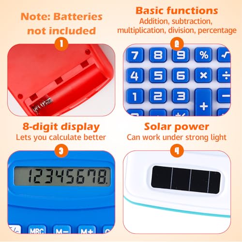 Gabotrie 48Pcs Pocket Calculator, Basic Calculators, 8Digit Display, 3 tyle