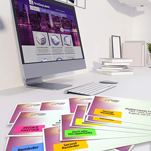 8-1/2 x 11" Neon Color High Light Fluorescent Labels for Laser & Inkjet Printer (Yellow Fluorescent, 1" x 2-5/8" - 30 Per Page | 30,000 Labels)