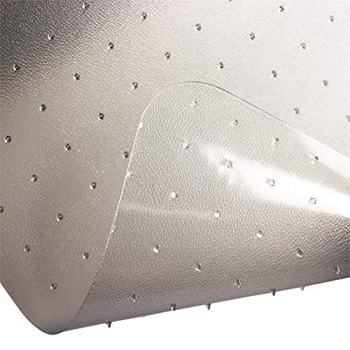 Pemberly Row Rectangular Polycarbonate Chair Mat for Carpets, Clear Finish, 48 x 60 in, Durable Scratch-Resistant Material, Eco-Friendly Design, Flat Lying Glide Surface for Home or Office Use