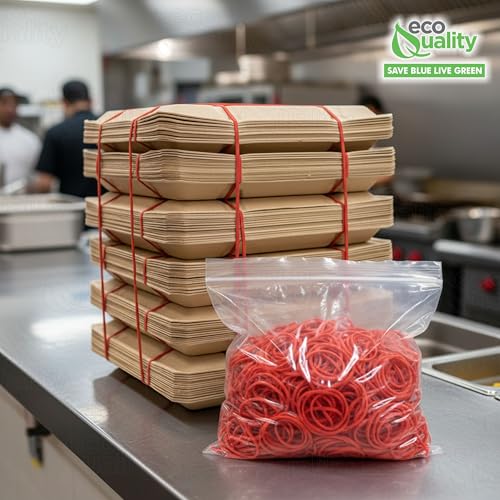[10Pack] Red Rubber Bands Size #14 (2 x 1/16 inches) Approx 2250 pcs per Box - Non-Latex Rubber bands For Office, Commercial, Store, Home, Kitchen, Industrial, Money, Electrical Use (10 Box)