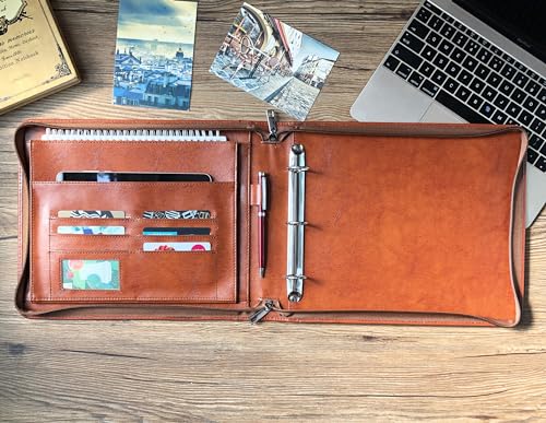 Vegan Leather Check Book Portfolio for 3 or 9 Ring Binders, Business Check Binder for 11 1/4"x9" (Custom)