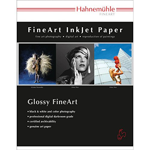 Hahnemuhle Satin Photo Rag, 100% Rag, Fine Lustre Bright White Inkjet Paper, 310 GSM, 8.5x11", 25 Sheets
