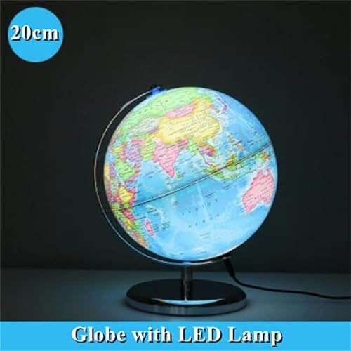 POCHY Beautiful Globe 360° Rotating Globe with Stand Globes Hd Printing World Globe Sphere Diameter 7.8 Inches Geographic Globes Fine and Clear
