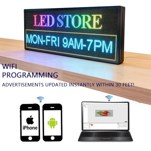 HS P6 40''x17'' Led sign Outdoor Digital Open Neon Programmable Scrolling
