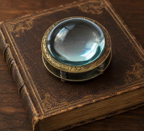 Desk Magnifying Glass Desktop Vintage Antique Style Engraved Magnifier Reading Magnifying Glass for Reading Book Traditional Glass BY MAI