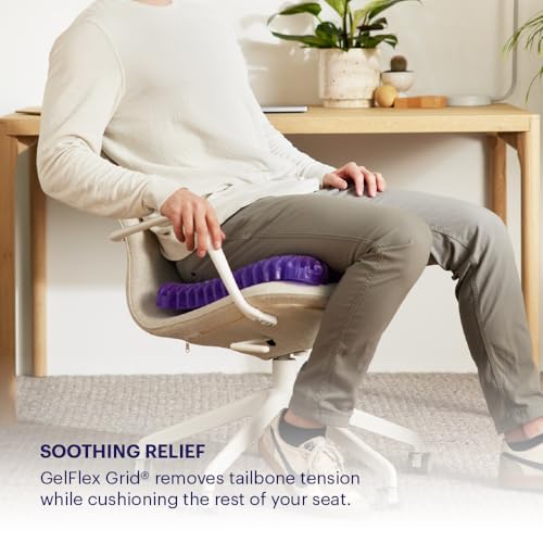 Purple Royal Seat Cushion, Portable 2 Inch Gel Seat Cushion, GelFlex Grid