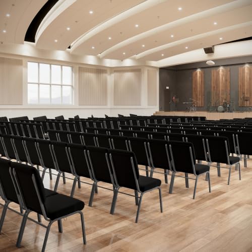 Flash Furniture 18.5 in Wide Church Chair, Black