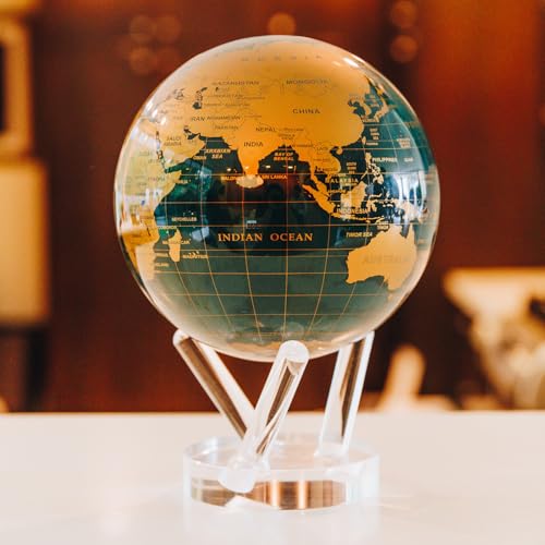 MOVA Self Rotating Globe, Emerald Green and Gold Classic (4.5")
