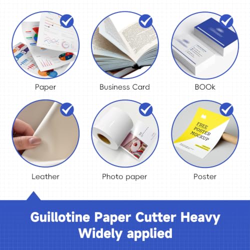 12 Inch Guillotine Paper Cutter Heavy Duty,Paper Cutter Heavy Duty for A4 Paper, 400 Sheet Capacity,White Paper Cutter Heavy Duty for Office Home School