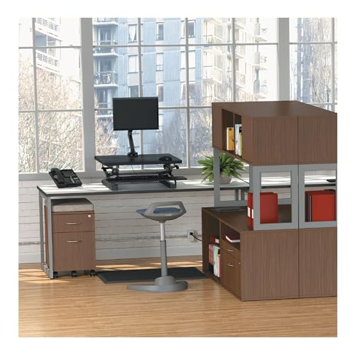 Alera Alera Open Office Desk Series Low File Cabinet Credenza, 2-Drawer: Pencil/File, Legal/Letter, 1 Shelf,Walnut,29.5x19.13x22.88