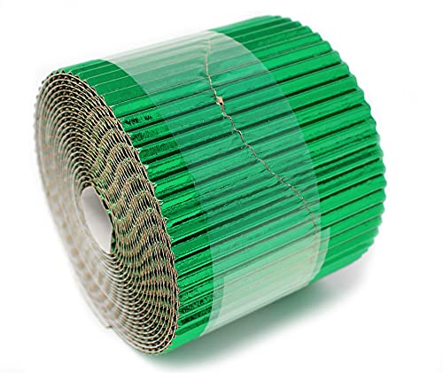 Bright Ideas Metallic Corrugated Border Rolls for School Displays 5 Pack, 10cm x 5m, Assorted