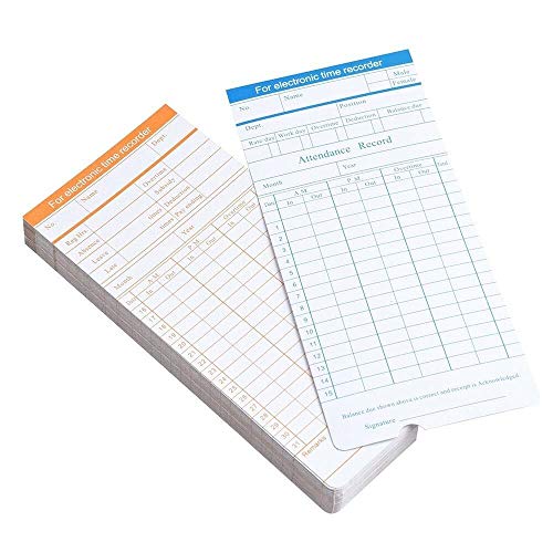 100x Monthly Time Clock Cards Timecard for Employee Attendance Payroll Recorder