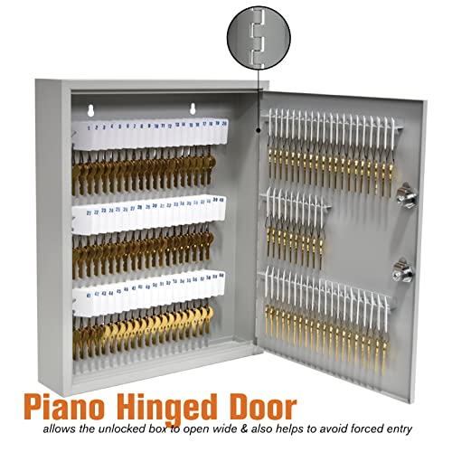 STEELMASTER by BankSupplies 110 Key Cabinet | Dual Lock Control Key Box | Welded 22 Gauge Steel Construction | Scratch Resistant | Write-On Key Tags for Easy Identification