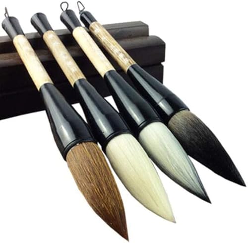 OqcEha Handwriting pens,Calligraphy brush, 4PCS Different Large Calligraphy Brush Writing Brush Sumi Drawing Brush for Beginner
