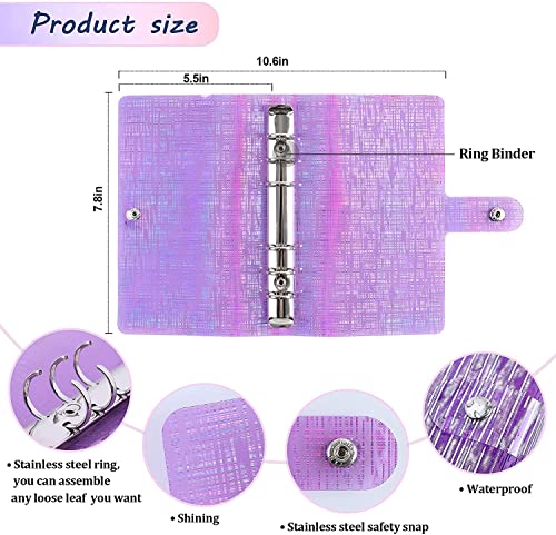 ONMYJFD 34 Pcs Budget Binder Cash Envelope Planner System, with Money Envelopes,Expense Budget Sheets, PVC Storage Bags, Labels, Ruler(E)