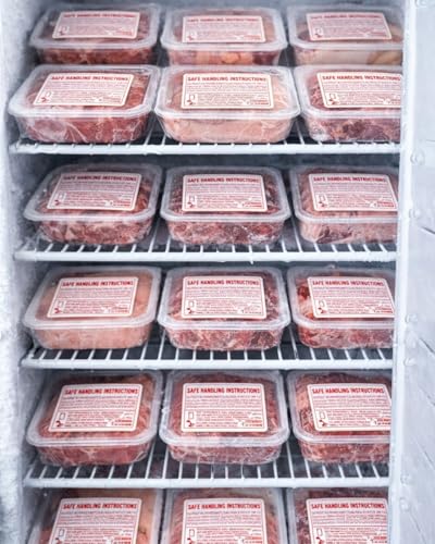 Aquos Food Safe Handling Instruction Labels for Meat | 2.25" x 1.125" Informational Food Safety Labels | Strong Adhesive Rolls | 1000 Labels Per Roll | Made in USA (20 Rolls)