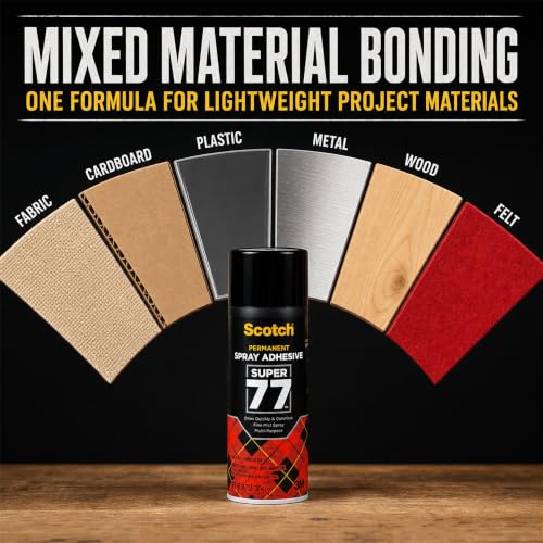 Scotch Super 77 Spray Adhesive, 10.75 Oz, 12 Pack