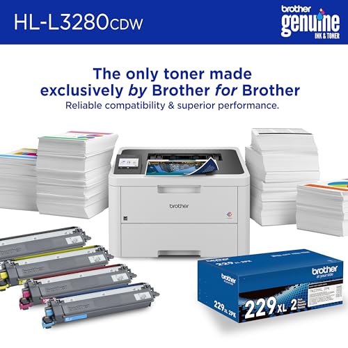 Brother HLL3280CDW Wireless Compact Color Laser Printer, Duplex, Mobile Printing & Ethernet | Includes 2 Month Refresh Subscription Trial¹, Amazon Dash Replenishment Ready (Renewed Premium)