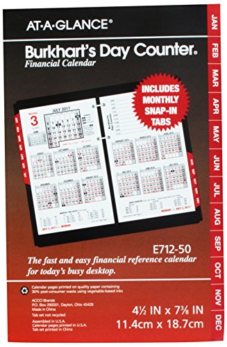 AT-A-GLANCE Burkhart's Day Counter Daily Desk Calendar Refill 2017, 4-1/2 x 7-3/8" (E712-50)
